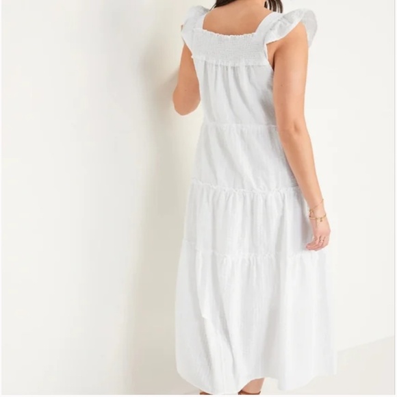 OLD Navy White Smocked Women's Dress - Picture 3 of 9